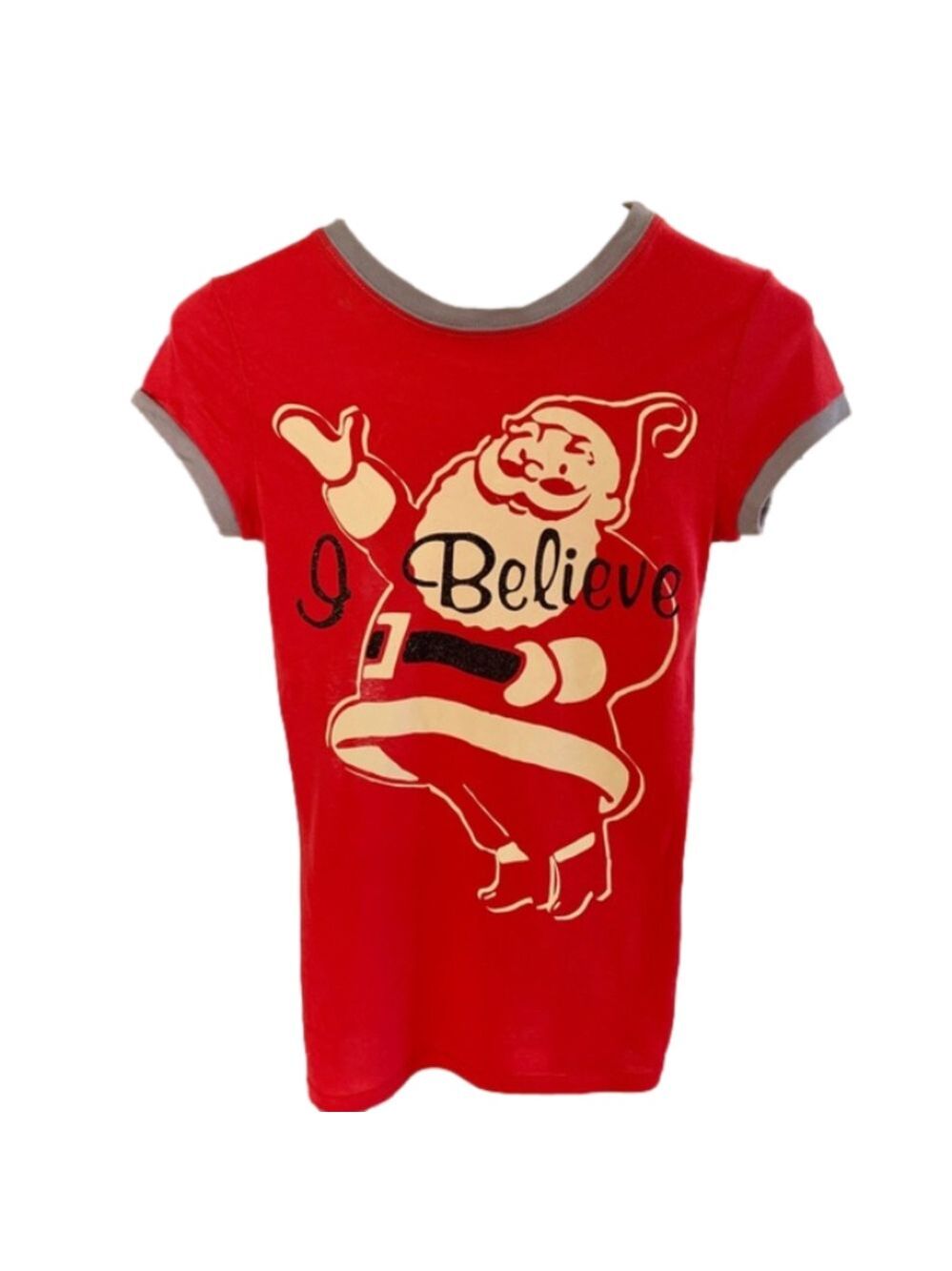 Santa Christmas I Believe Short Sleeve T-Shirt